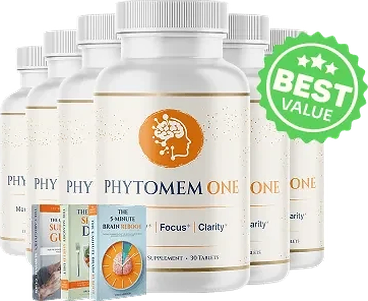 Order Phytomem One - 6 bottle best value package with 3 free bonus guides