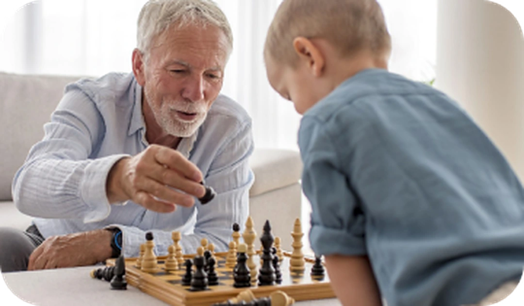 Who should use Phytomem One - active older adult playing chess with grandchild