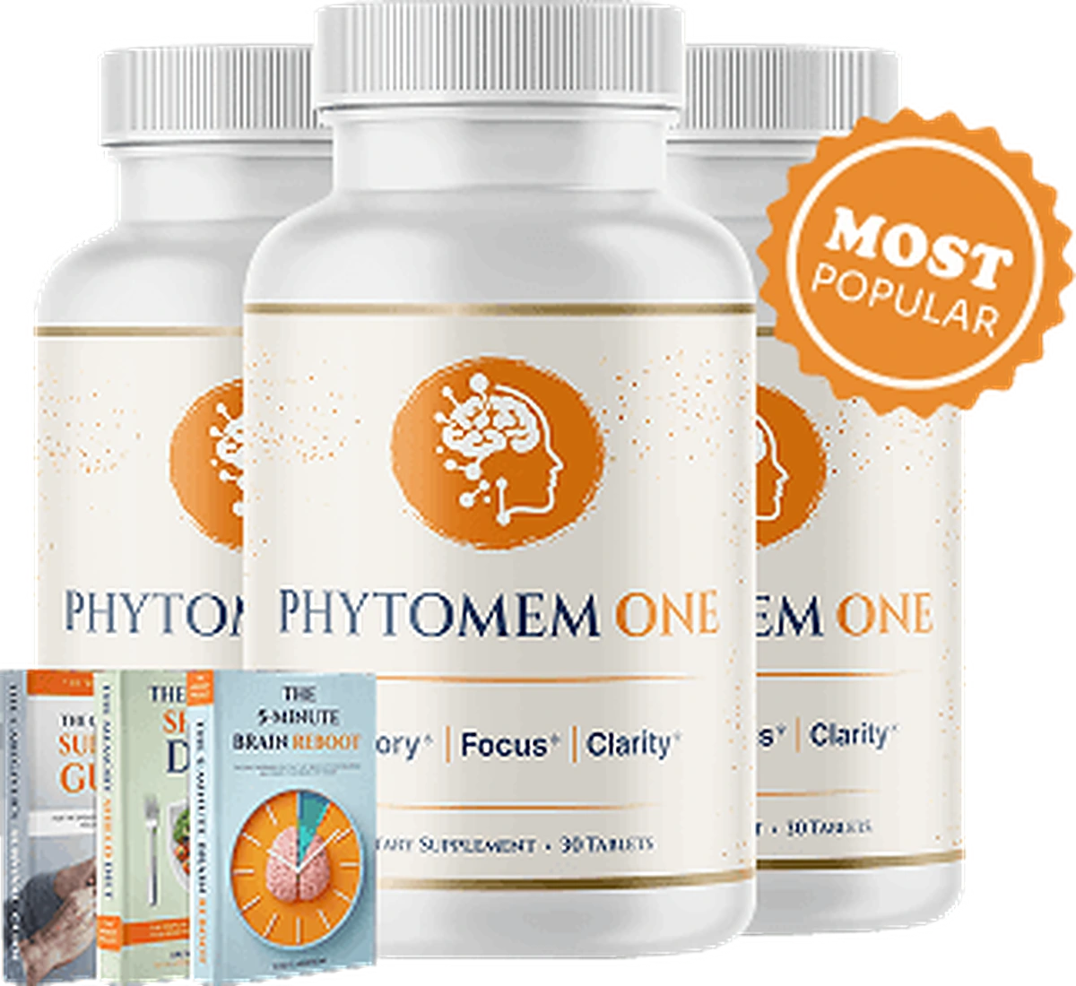 Phytomem One bottles with bonus guides - daily brain and cognitive wellness formula